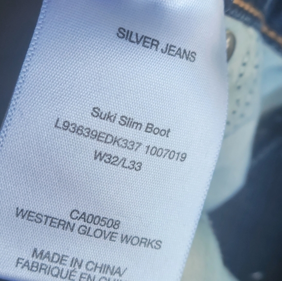 Silver Suki Slim Bootcut Jeans 32X33 Button fly - Picture 4 of 4